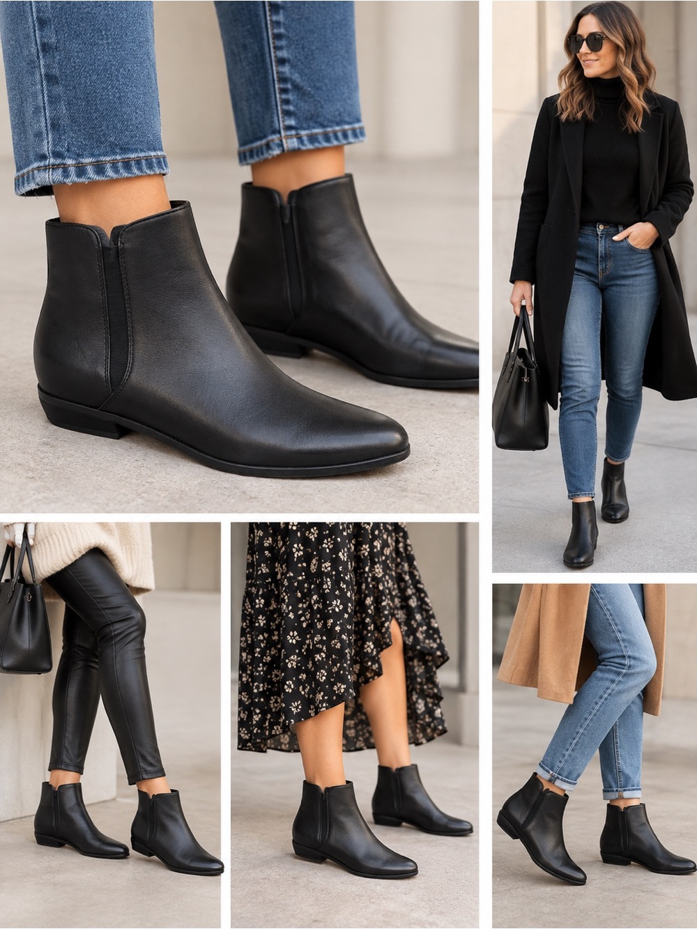 FRANKIE4 Nina Black Leather Pointed Toe Ankle Boots Booties Size 7.5 Orthotic